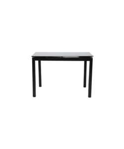 Set pranzo bellahome "minorca" nero con tavolo estensibile in vetro 4 sedute